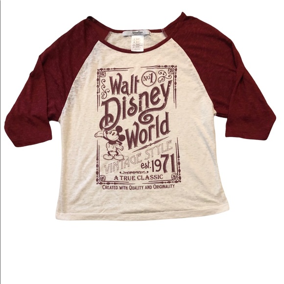 Disney Tops - Disney Parks • Walt Disney World Burnout Raglan 3/4 Sleeve T-shirt - S